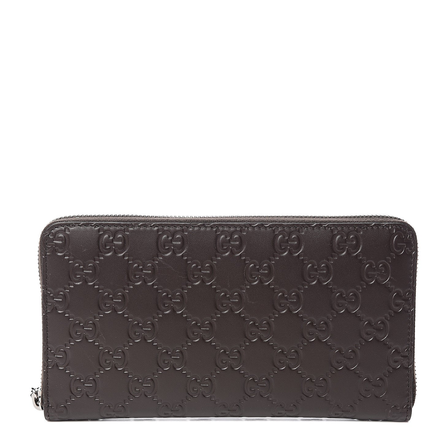 Guccissima Signature Zip Around Organizer Wallet Chocolate