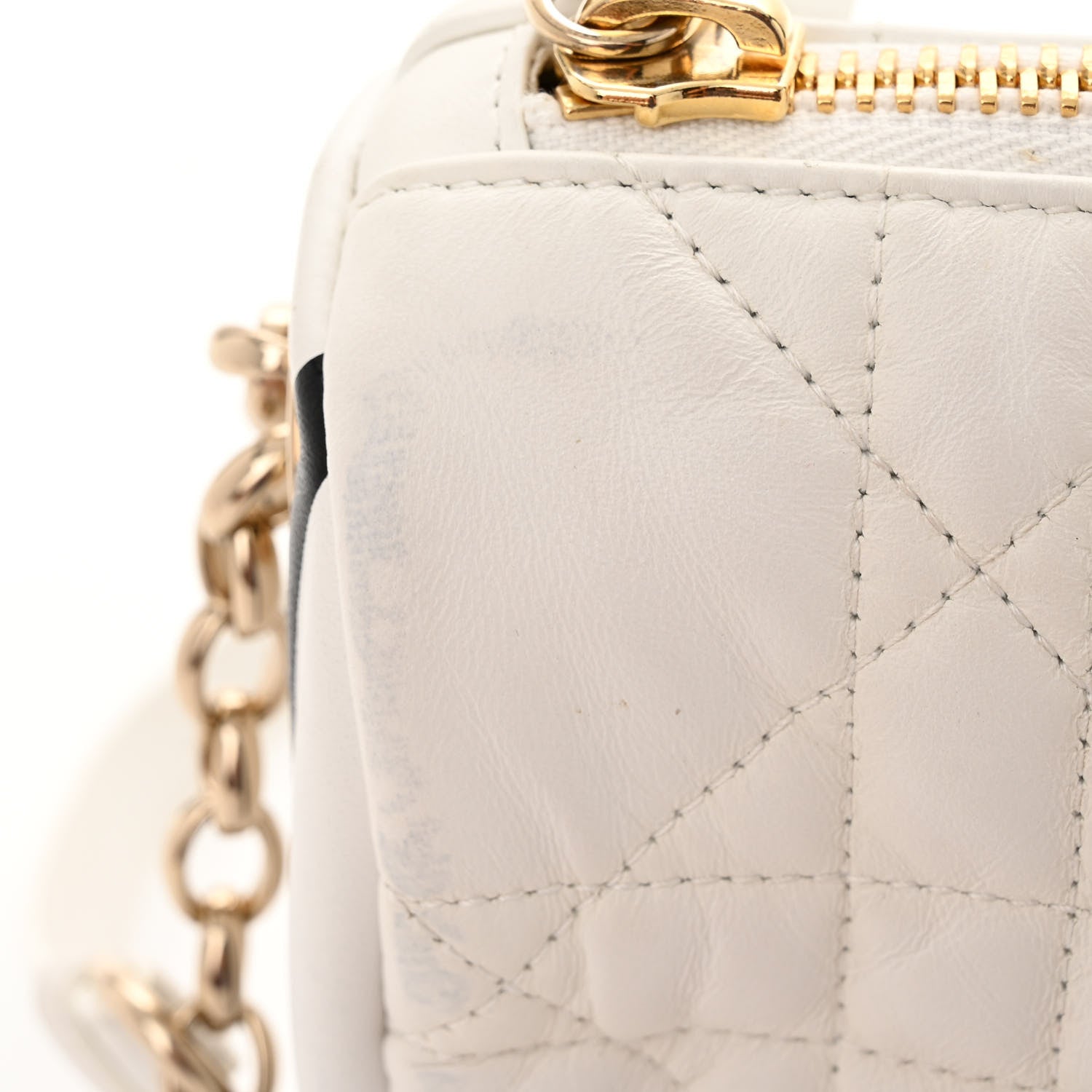 Christian Dior Lambskin Cannage Medium Dior Vibe Hobo Bag White 13 of 15