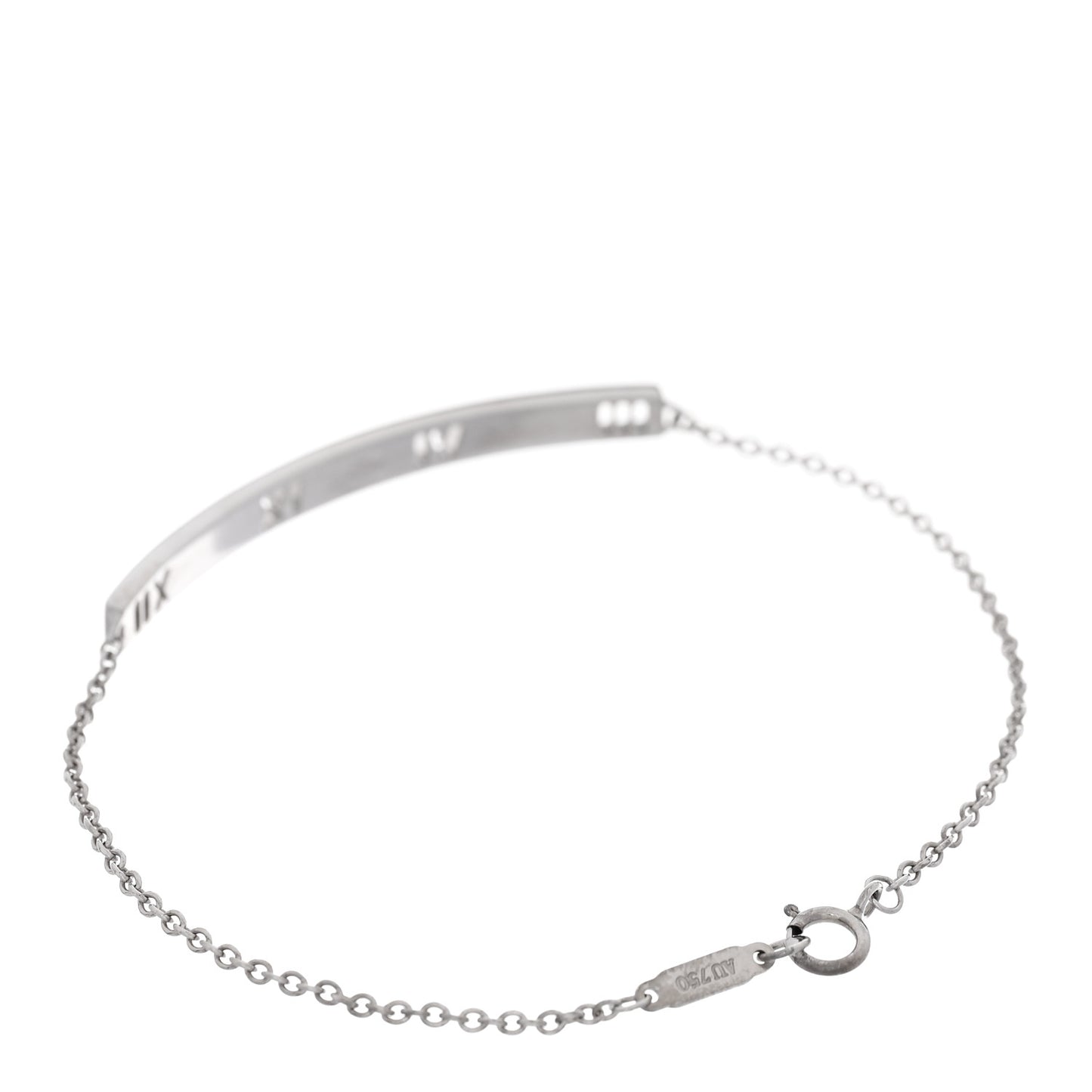 18K White Gold Diamond Atlas Bar Pierced Bracelet