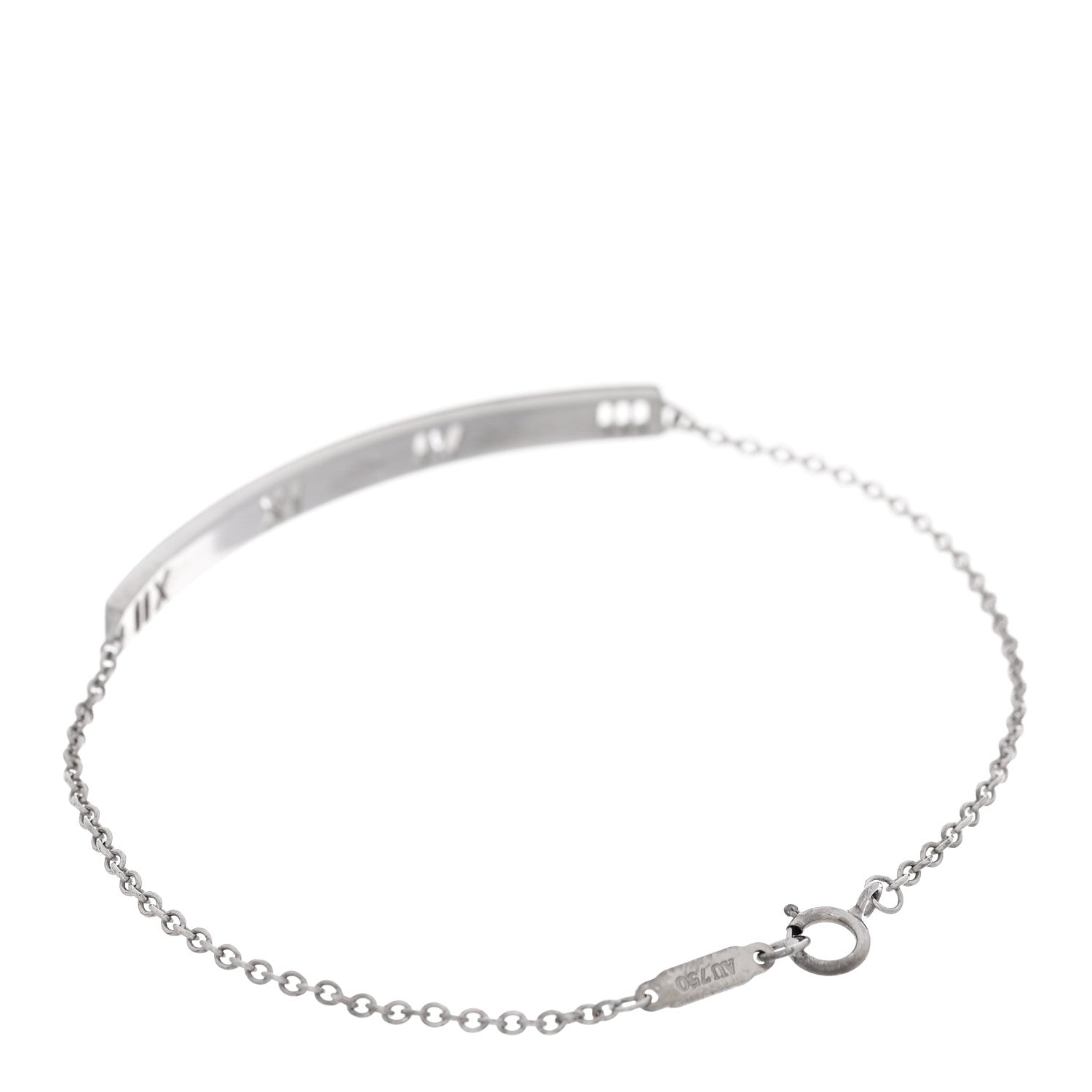 Tiffany 18K White Gold Diamond Atlas Bar Pierced Bracelet 2 of 5