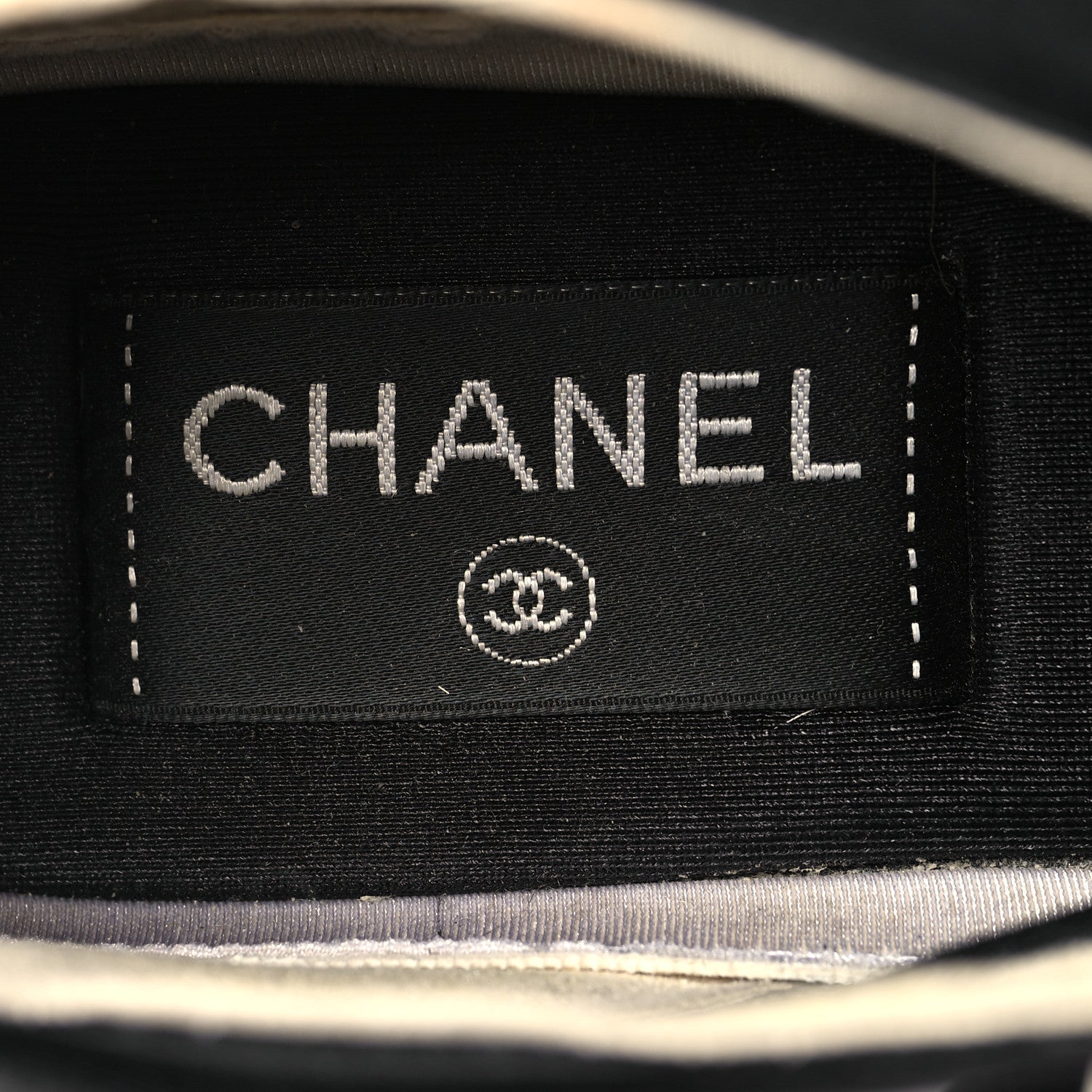 Chanel Lycra CC Sneakers 38.5 Black 7 of 8