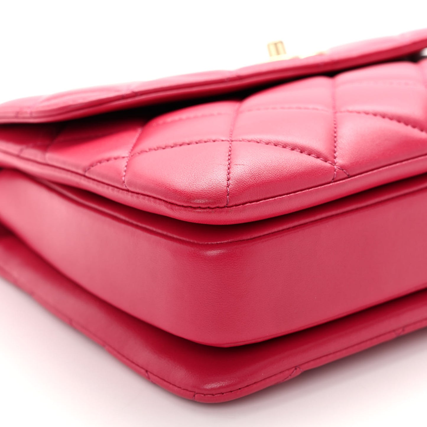 Lambskin Quilted Small Trendy CC Dual Handle Bag Dark Pink