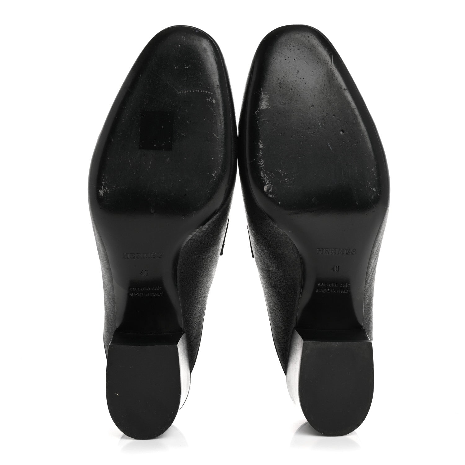 Hermes Goatskin Paradis Mules 40 Black 6 of 11