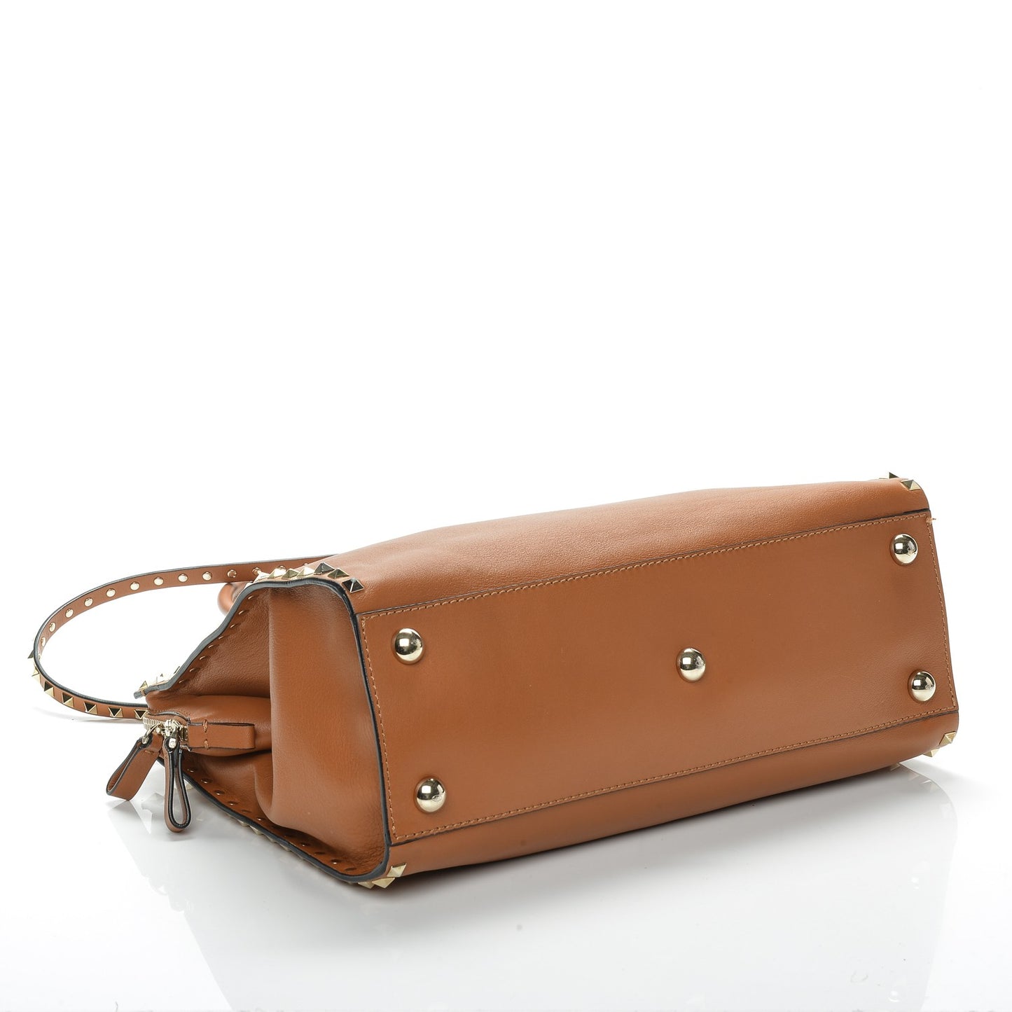 Vitello Rockstud Dome Shopper Light Cuir