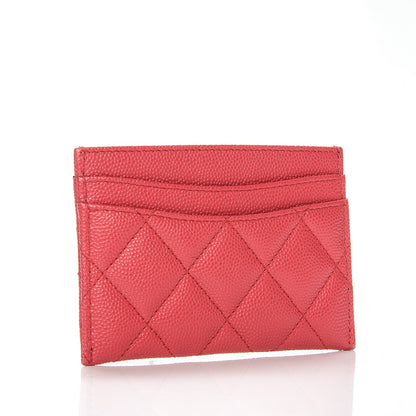 Chanel Caviar Quilted Card Holder Dark Pink 3 of 7