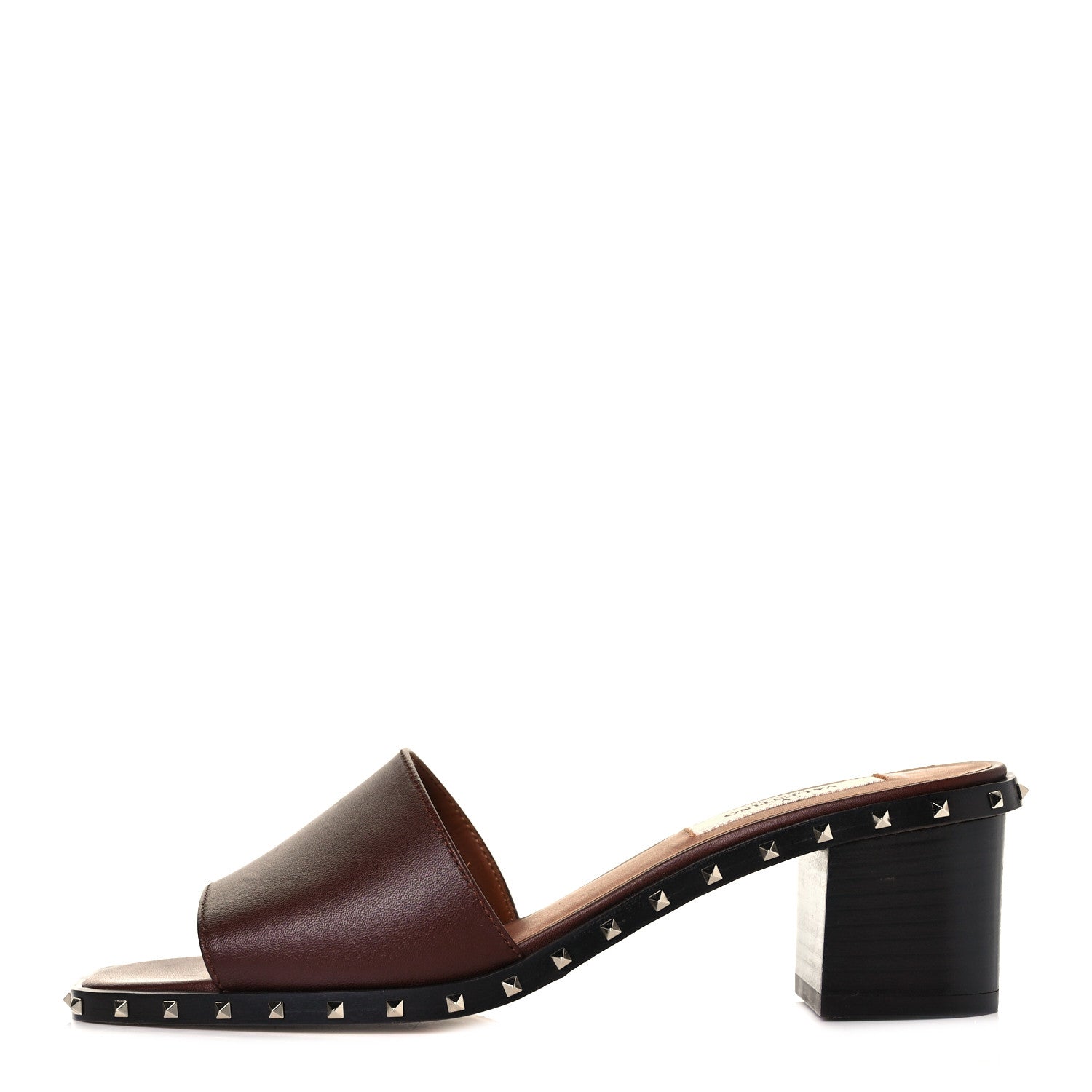Valentino Garavani Nappa Soul Rockstud 55mm Slide Sandals 36 Brown 1 of 11