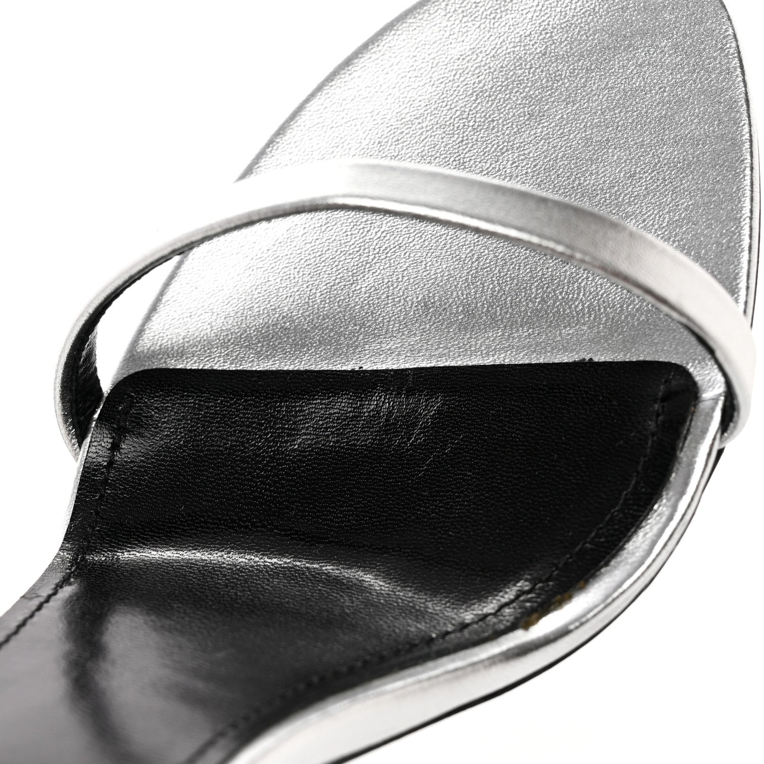 Saint Laurent Calfskin Lexi 90 Ankle Strap Sandals 36 Silver 13 of 17