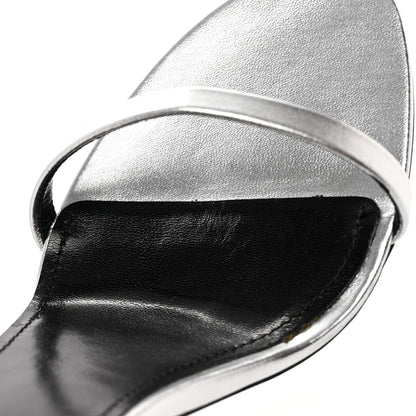 Saint Laurent Calfskin Lexi 90 Ankle Strap Sandals 36 Silver 13 of 17