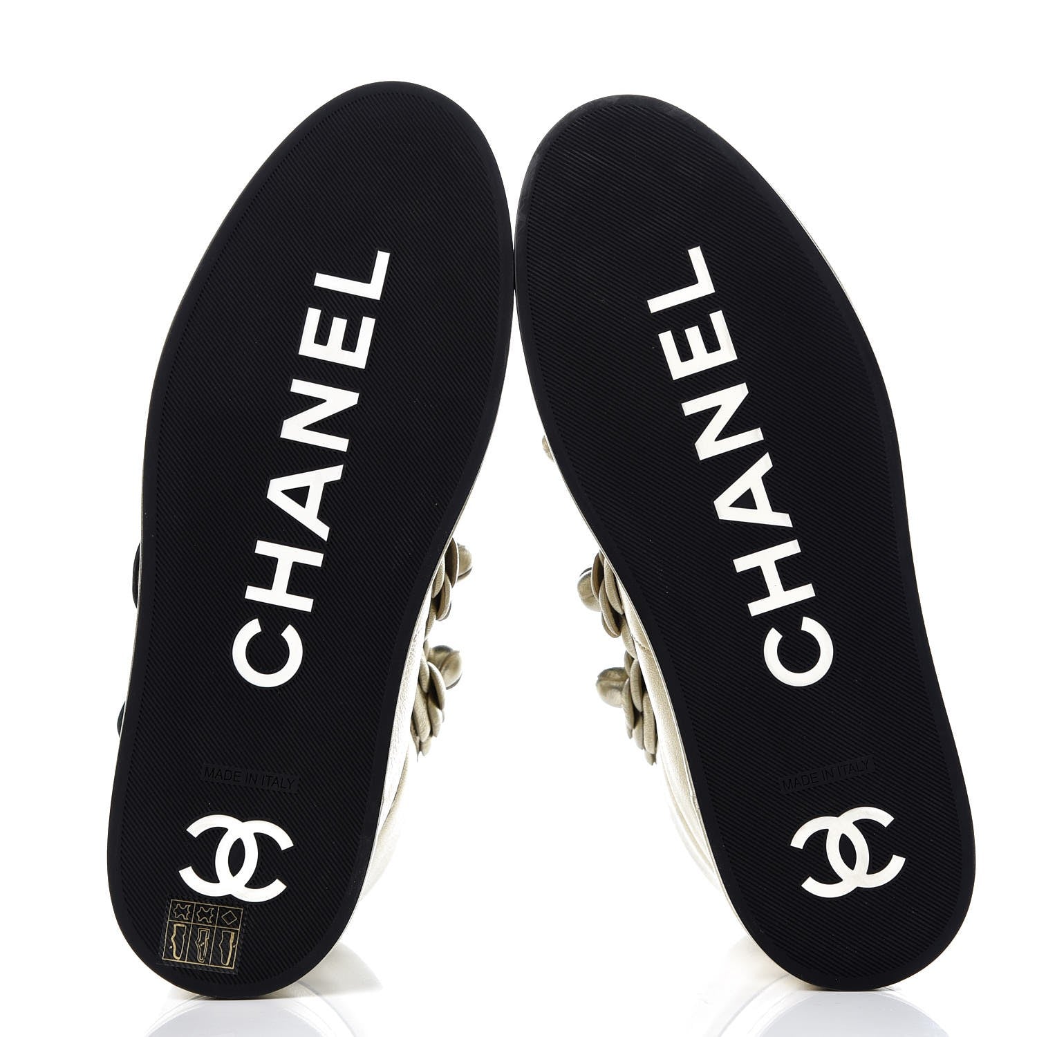 Chanel Metallic Lambskin Camellia High Top Sneakers 39 Gold 5 of 11