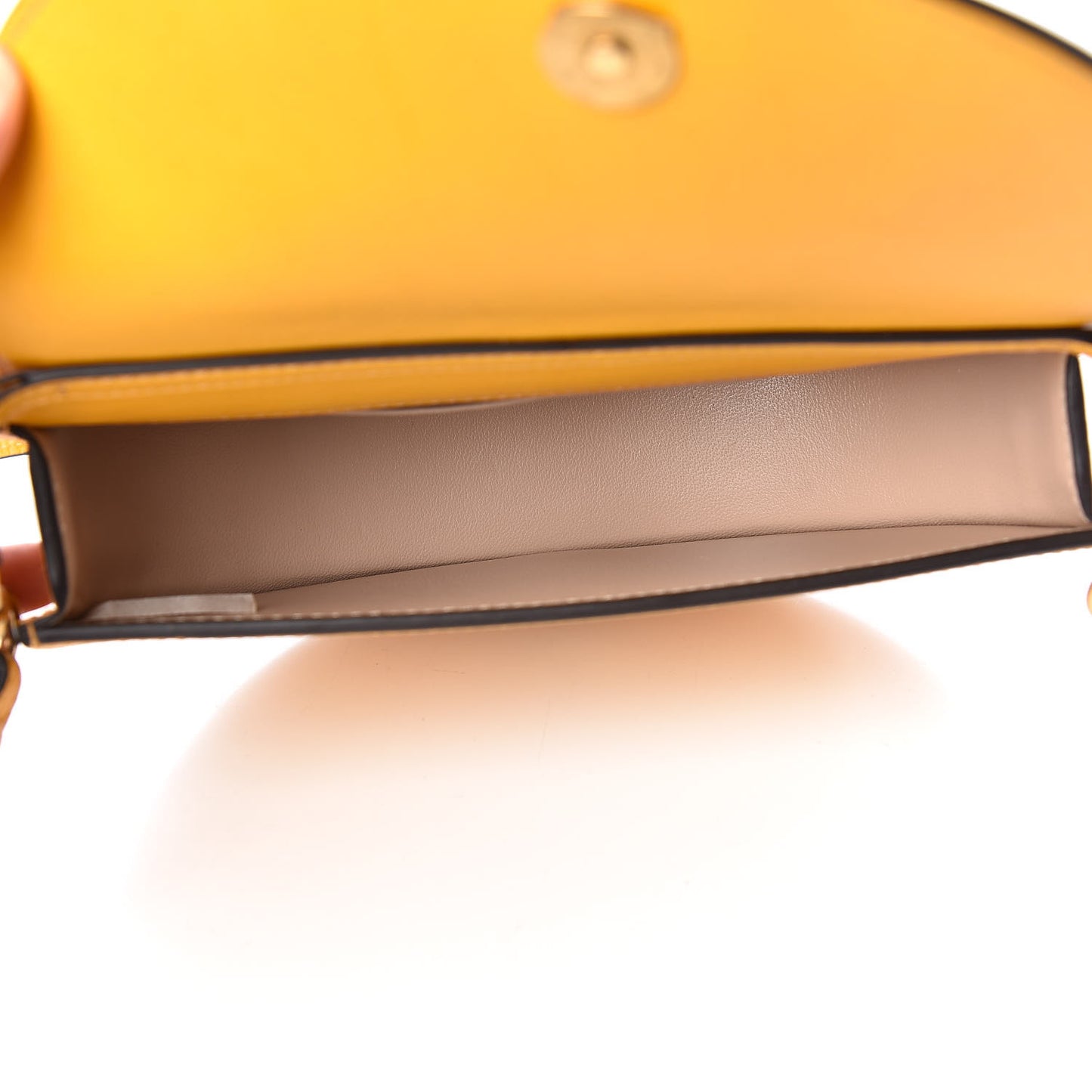 Calfskin Small Nile Bracelet Minaudiere Bag Dark Ochre