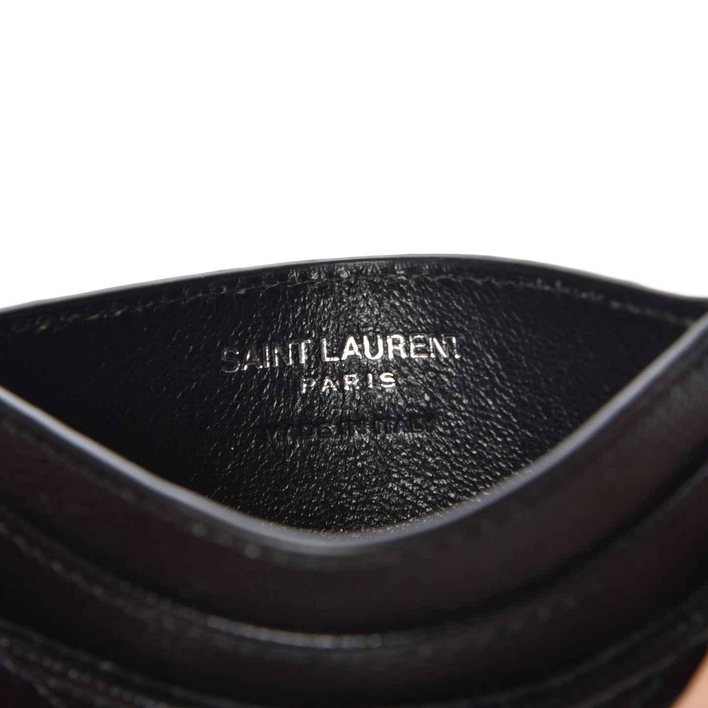 Grain De Poudre Matelasse Chevron Monogram Credit Card Case Black
