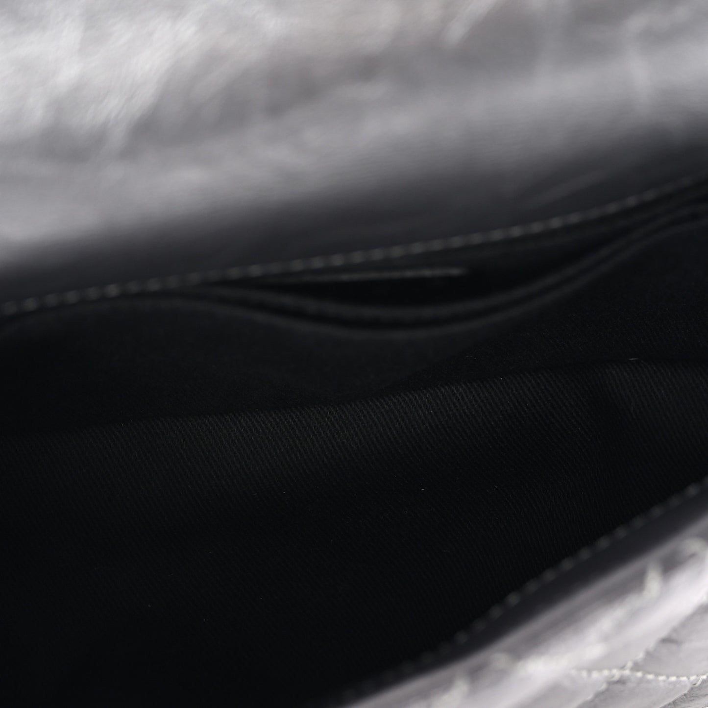 Metallic Aged Calfskin Quilted Mini Coco Handle Flap Silver