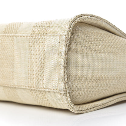 Chanel Straw Raffia Calfskin Striped Mini Deauville Tote Beige 9 of 11