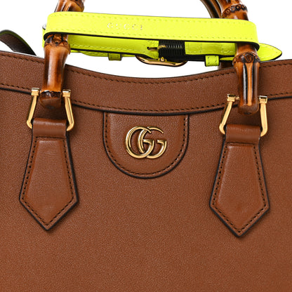 Gucci Wonka Grain Calfskin Small Diana Tote Bag Cuir Yellow Fluo 8 of 11
