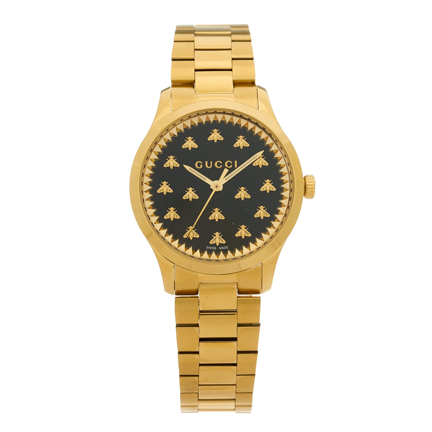 Gucci Stainless Steel 32mm G-Timeless Bee Quartz Watch Black 1 of 5