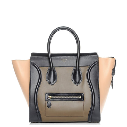 Celine Satin Calfskin Mini Tri-Color Luggage Anthracite 1 of 8