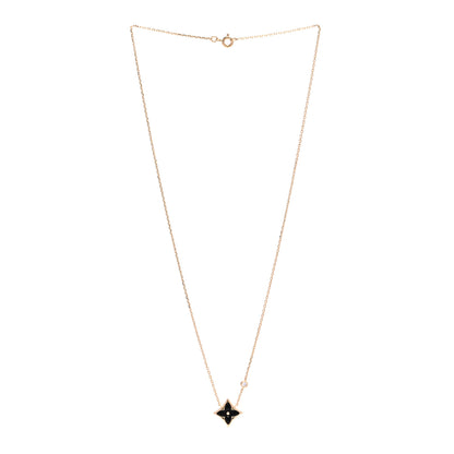 Louis Vuitton 18K Yellow Gold Diamond Black Onyx Color Blossom BB Star Pendant Necklace 3 of 6