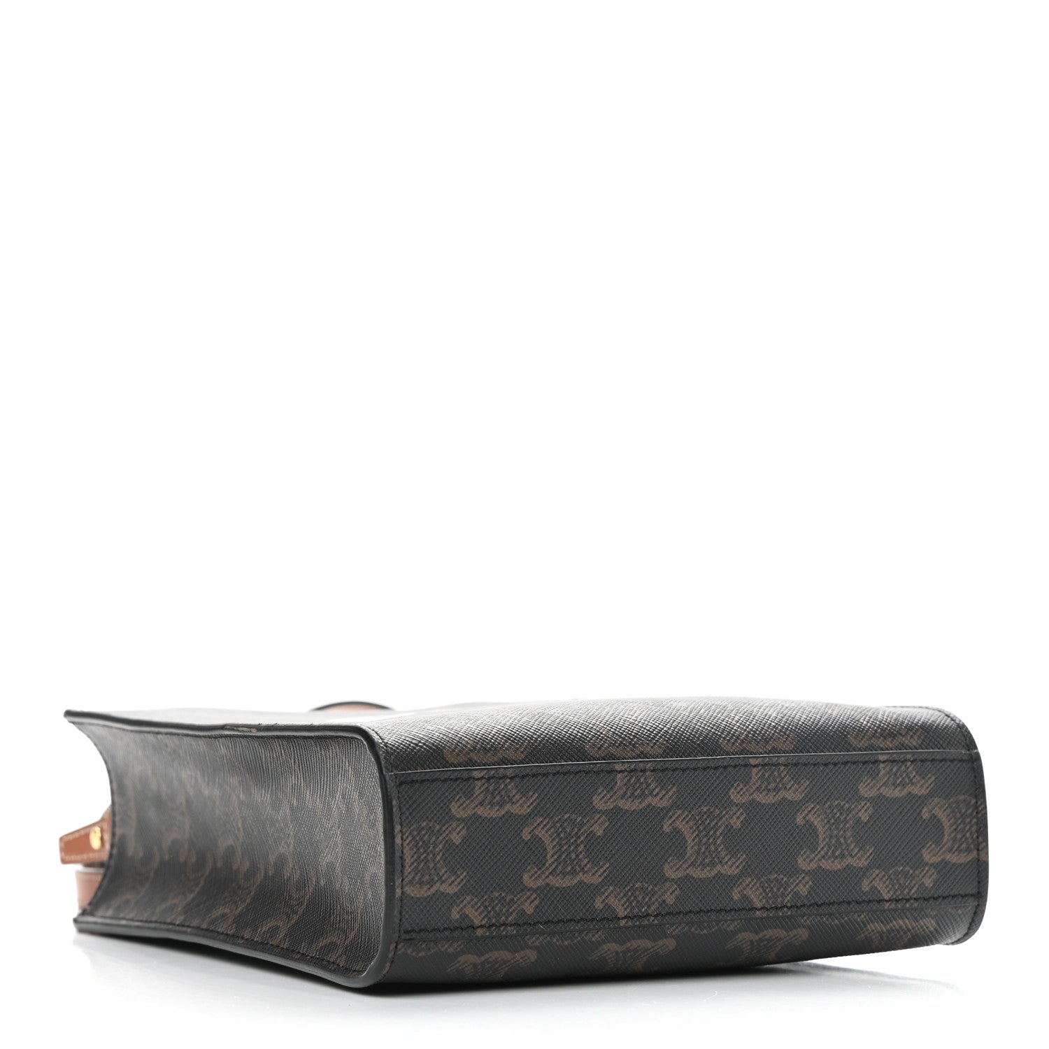 Celine Triomphe Canvas Calfskin Mini Vertical Cabas Tan 3 of 7