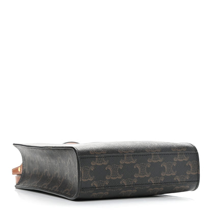 Celine Triomphe Canvas Calfskin Mini Vertical Cabas Tan 4 of 8