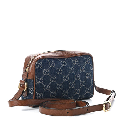 Gucci New Denim GG Monogram Dollar Calfskin Mini Ophidia Shoulder Bag Blue Tea Cuir Epilog 2 of 8
