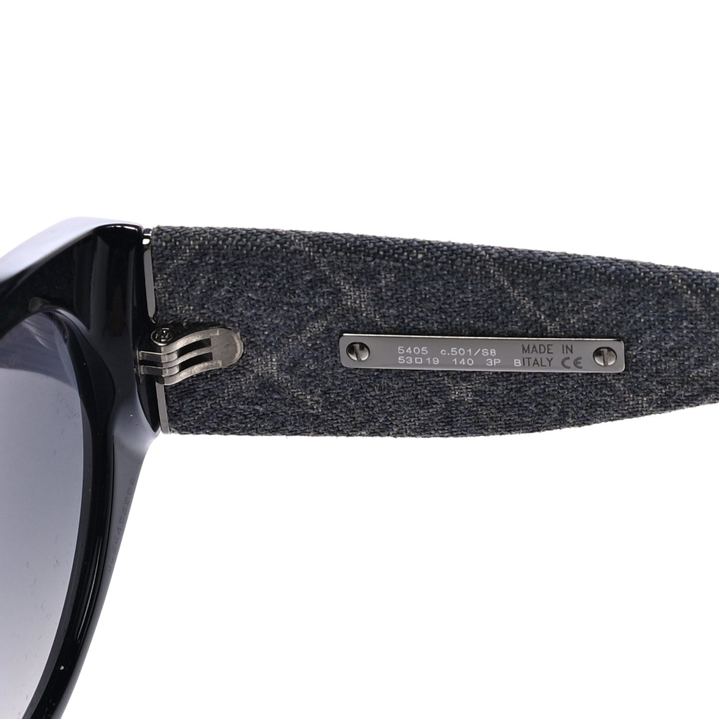 Acetate Denim Oval Polarized Sunglasses 5405 Black Blue