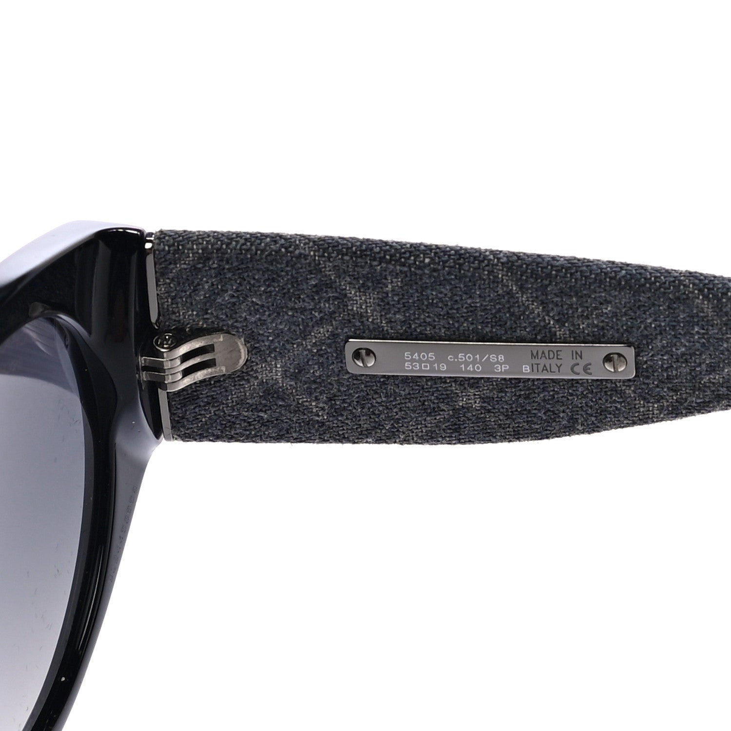 Chanel Acetate Denim Oval Polarized Sunglasses 5405 Black Blue 5 of 9