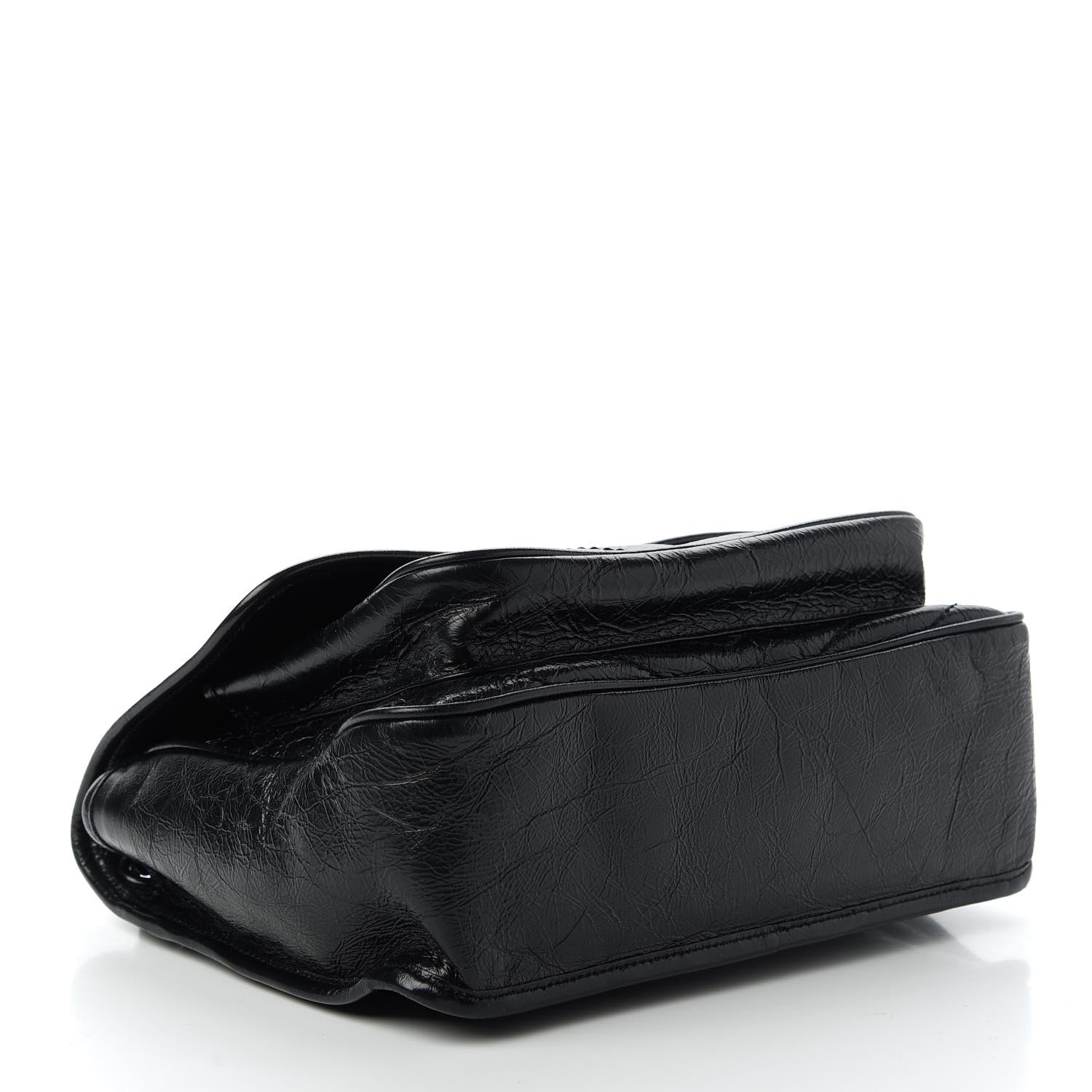 Saint Laurent Crinkled Calfskin Matelasse Monogram Medium Niki Chain Satchel Black 4 of 10