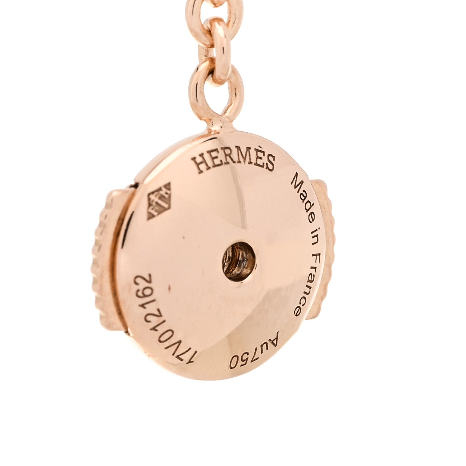 Hermes 18K Rose Gold TPM Chaine D'Ancre Punk Earrings 4 of 4