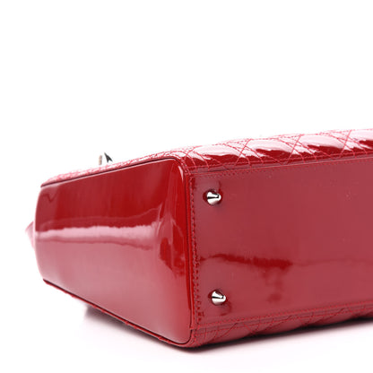 Christian Dior Patent Cannage Medium Lady Dior Red 8 of 11