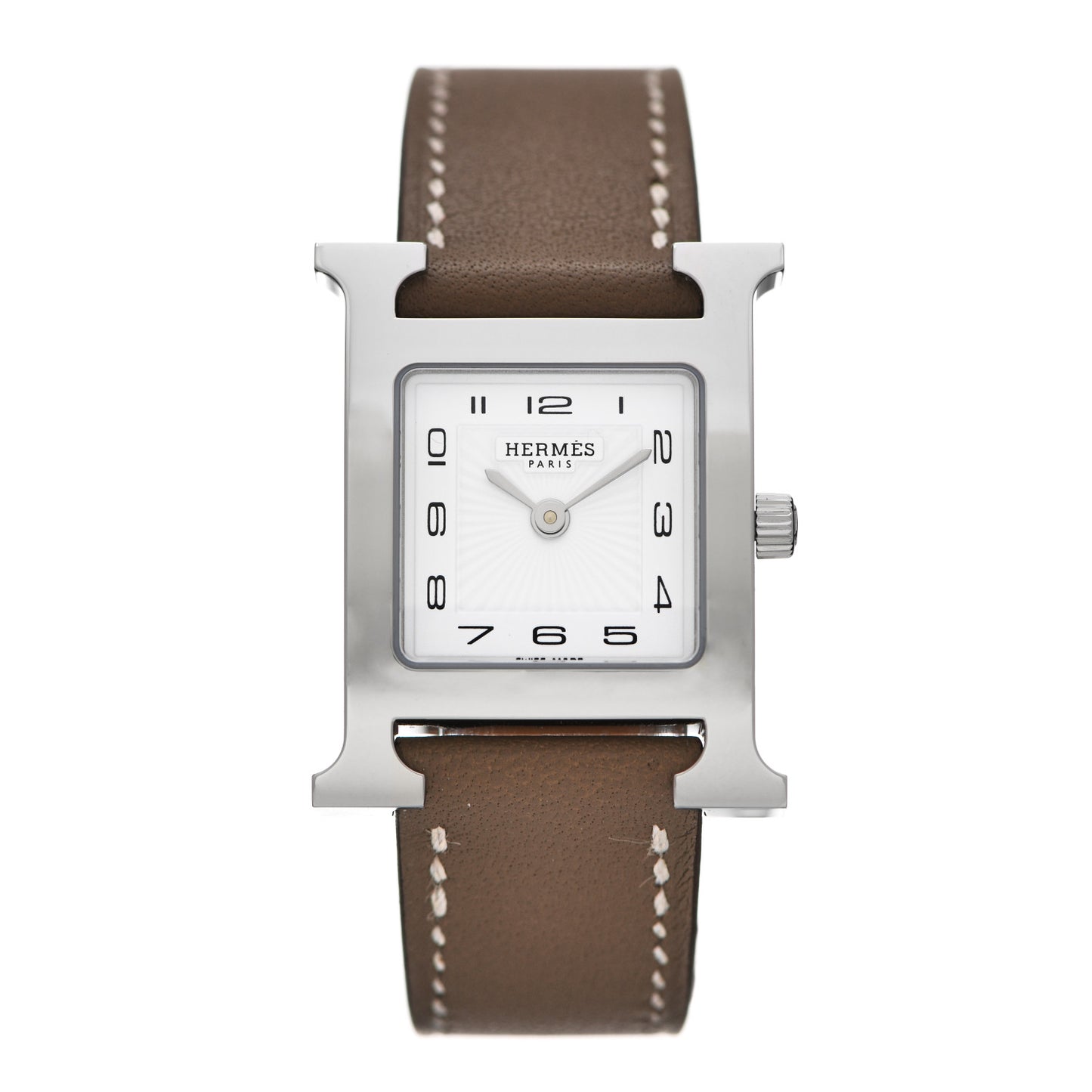 Stainless Steel Swift 21mm Heure H Hour Quartz Watch Etoupe