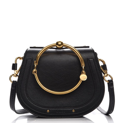 Chloe Calfskin Suede Small Nile Bracelet Bag Black 1 of 10