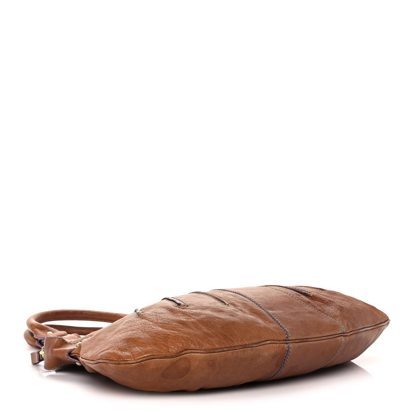 Calfskin Pleated Hobo Brown