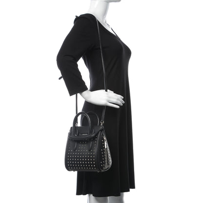 Alexander McQueen Calfskin Studded Mini Heroine Shoulder Bag Black 2 of 13