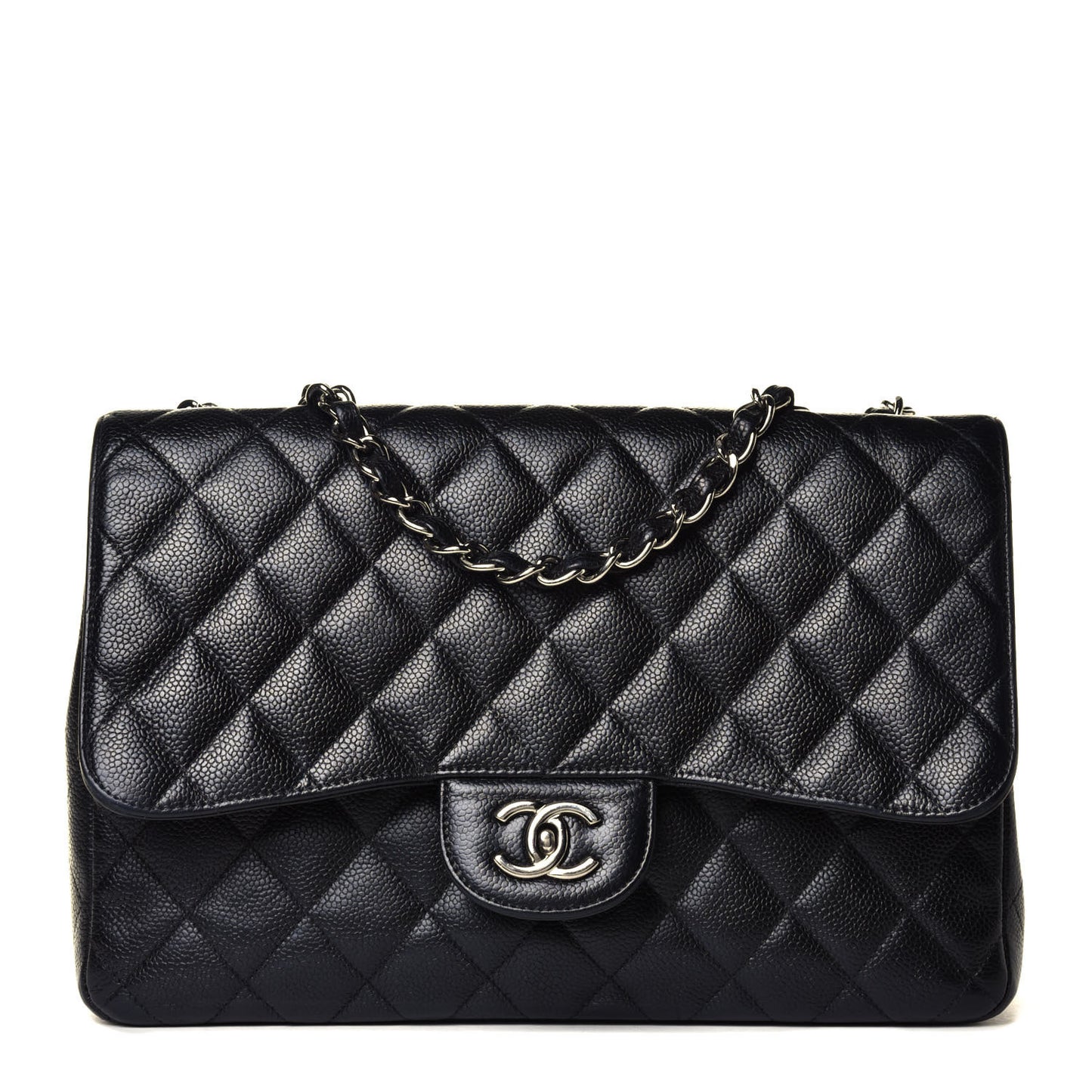Caviar Quilted Jumbo Single Flap Black
