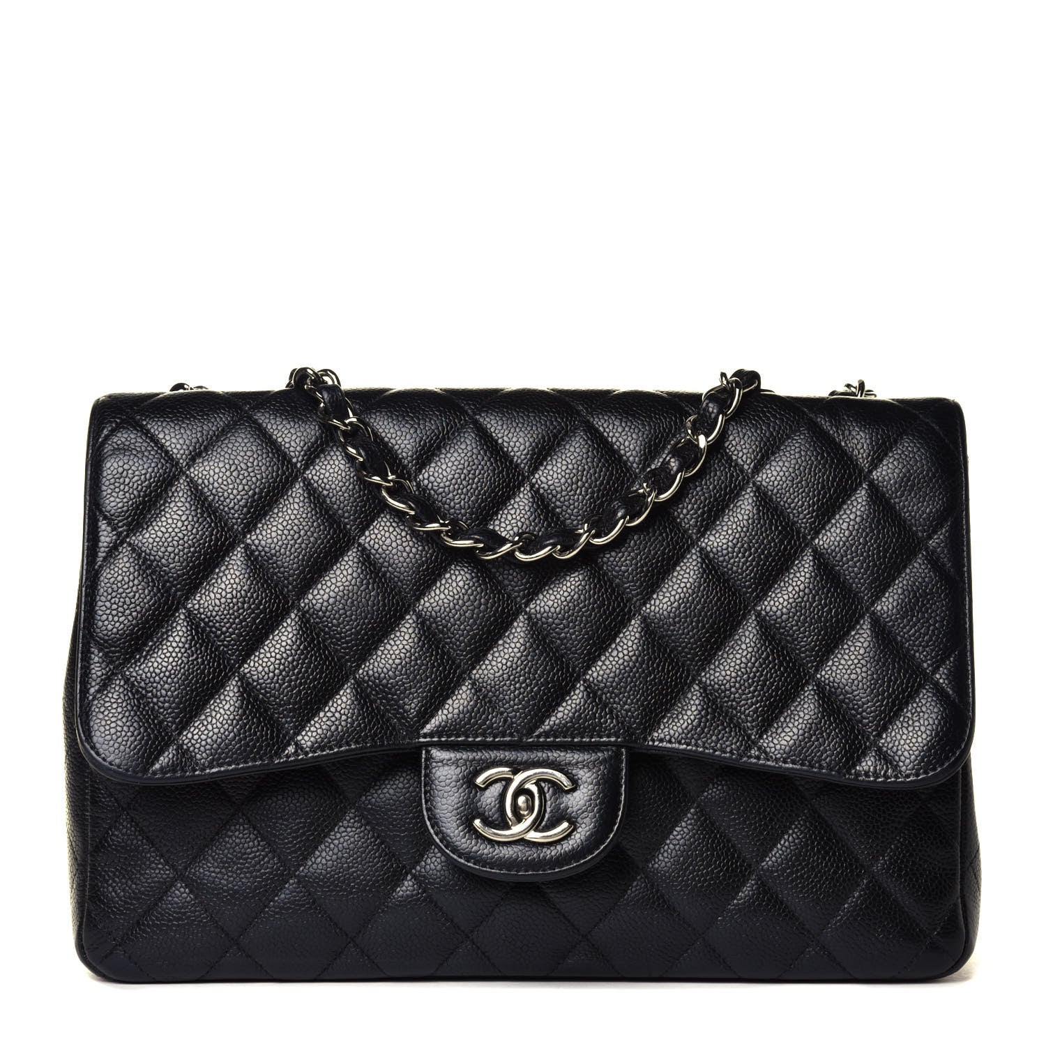 Chanel Caviar Quilted Jumbo Single Flap Black 1 of 5