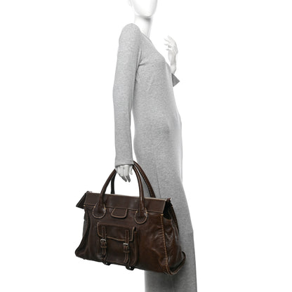 Chloe Shiny Tanned Calfskin Large Edith Bag Brun 2 of 11