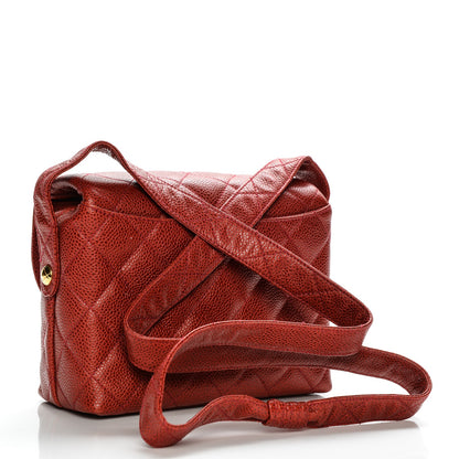 Chanel Caviar Quilted Shoulder Bag Red 3 of 9