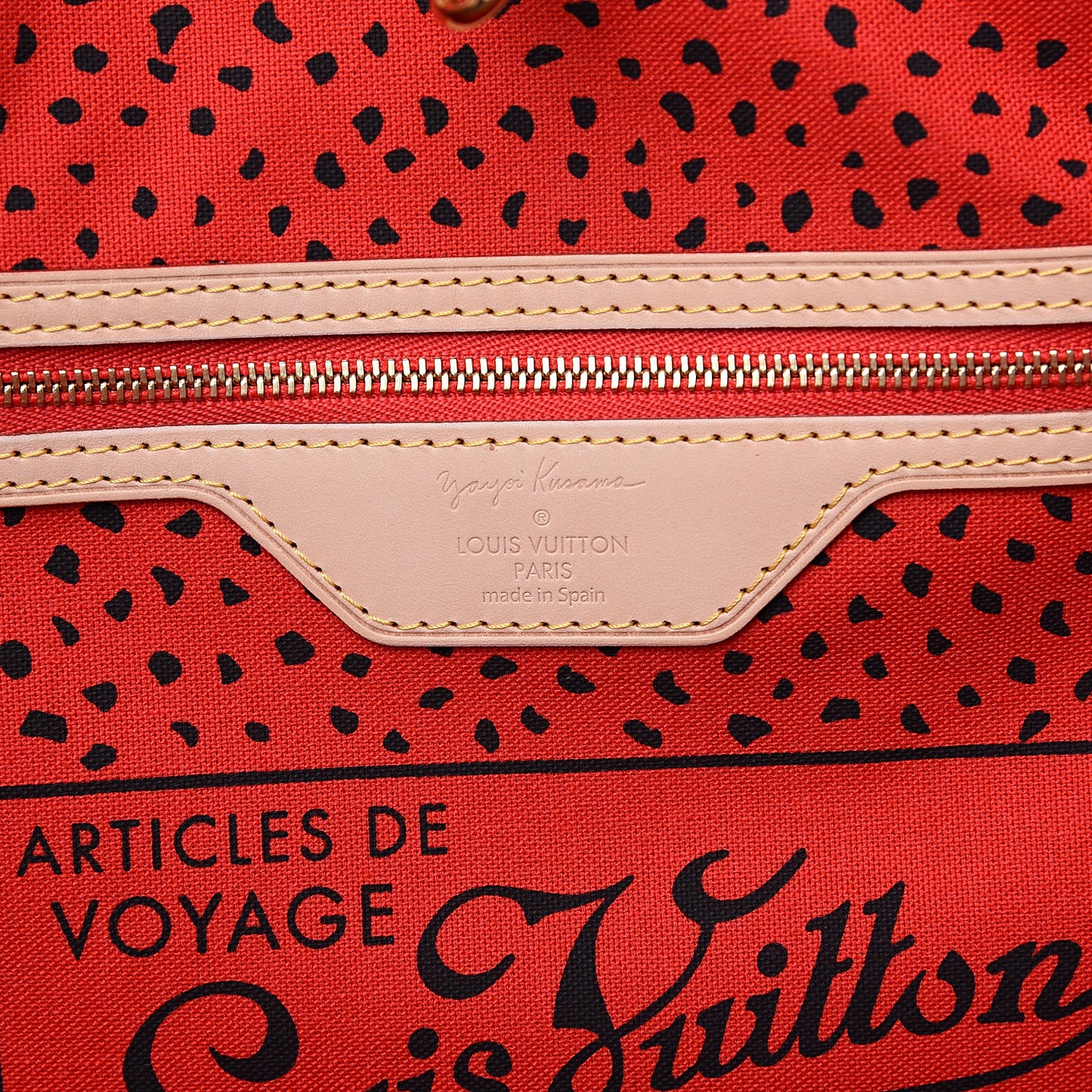 Monogram Kusama Waves Neverfull MM Red