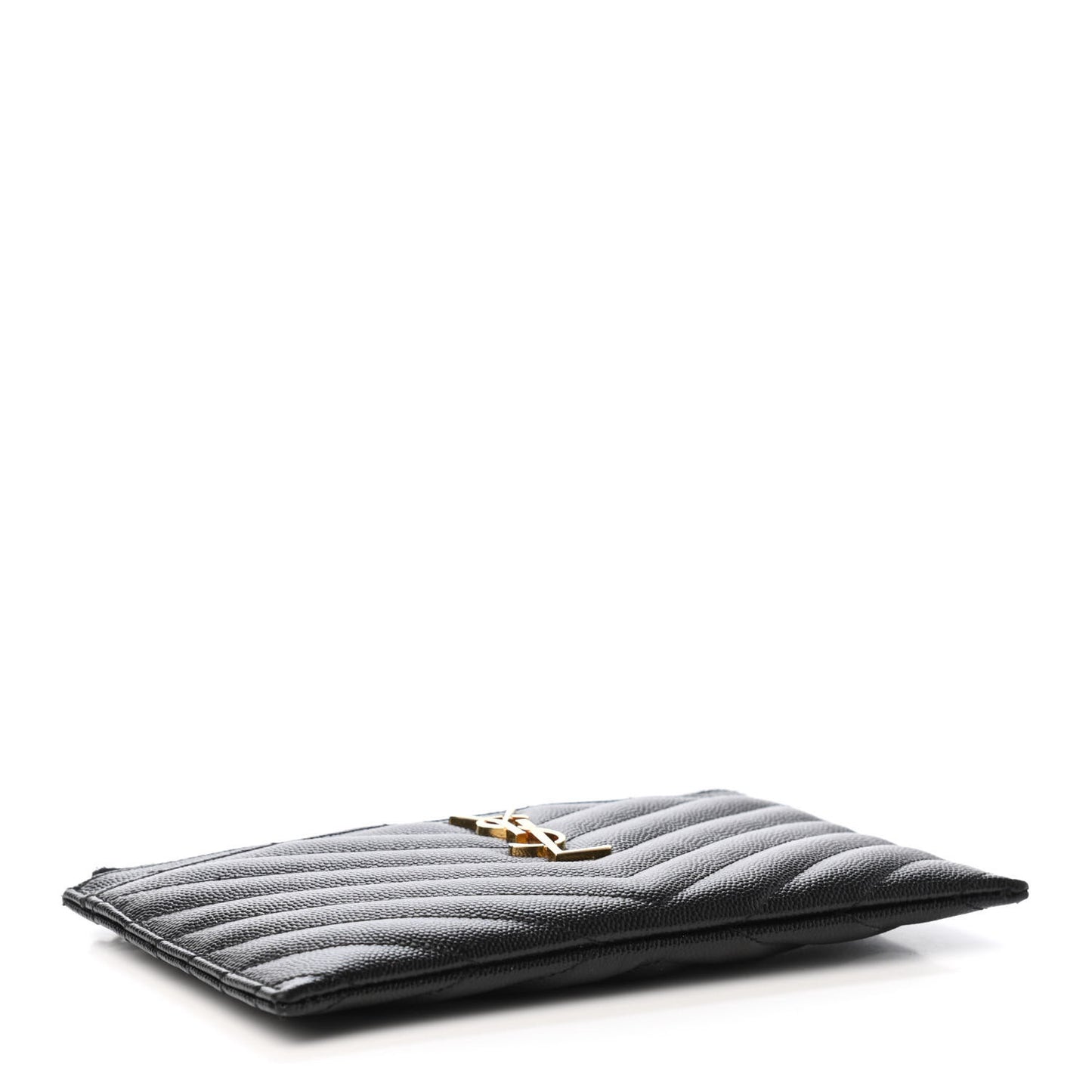 Grain De Poudre Chevron Monogram Bill Pouch Black