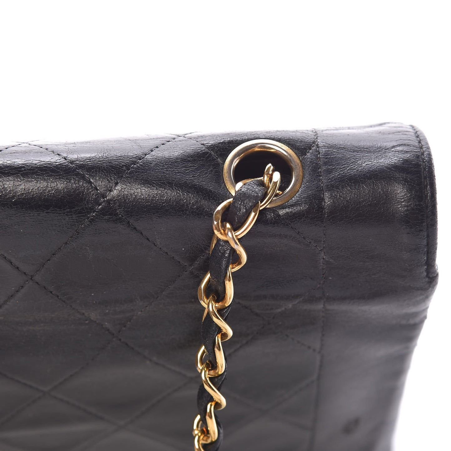 Lambskin Quilted Small Single Flap Black