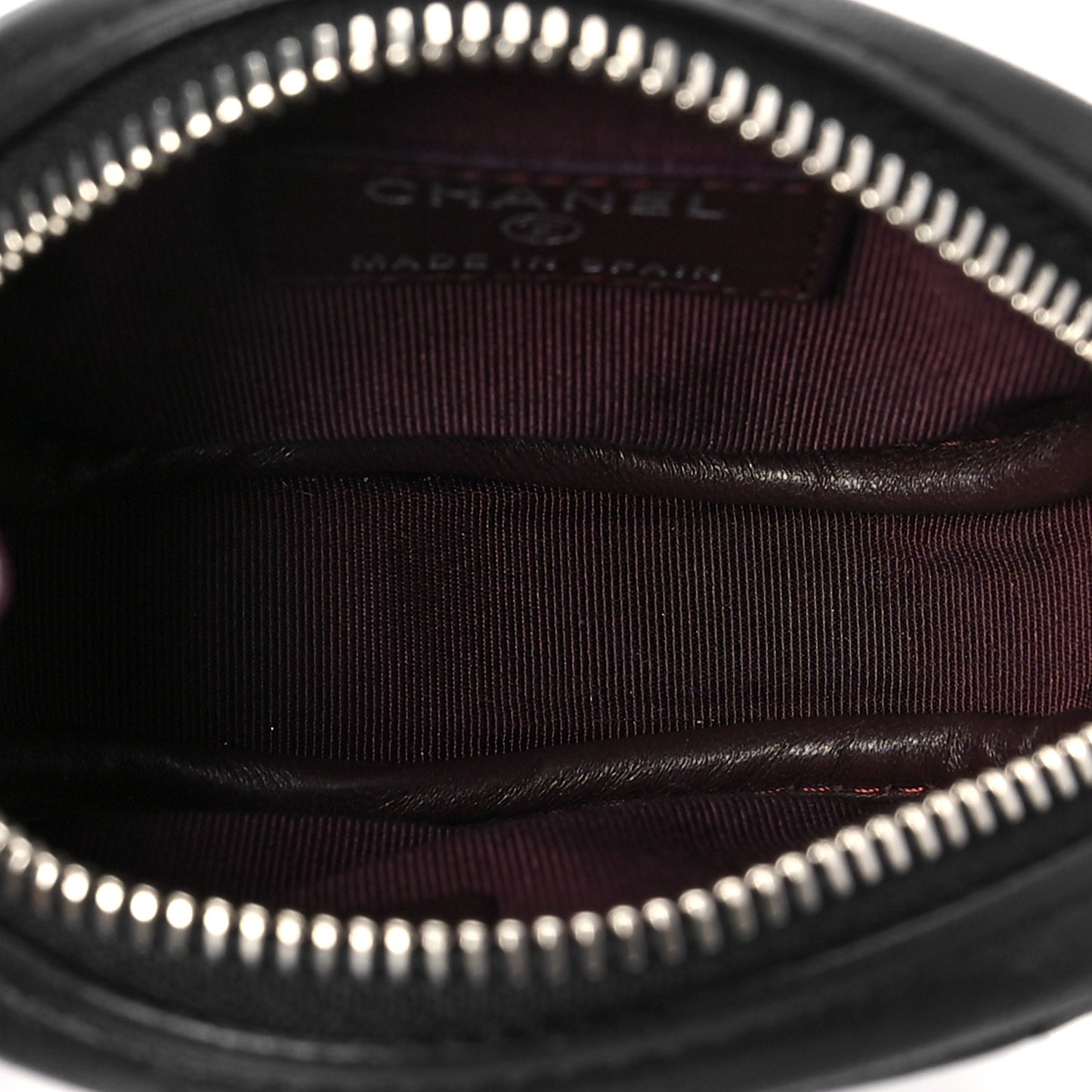 Lambskin Quilted Zip Around Classic Coin Purse Black