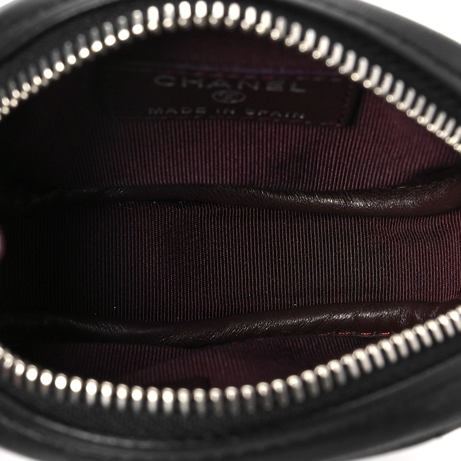 Chanel Lambskin Quilted Zip Around Classic Coin Purse Black 5 of 7