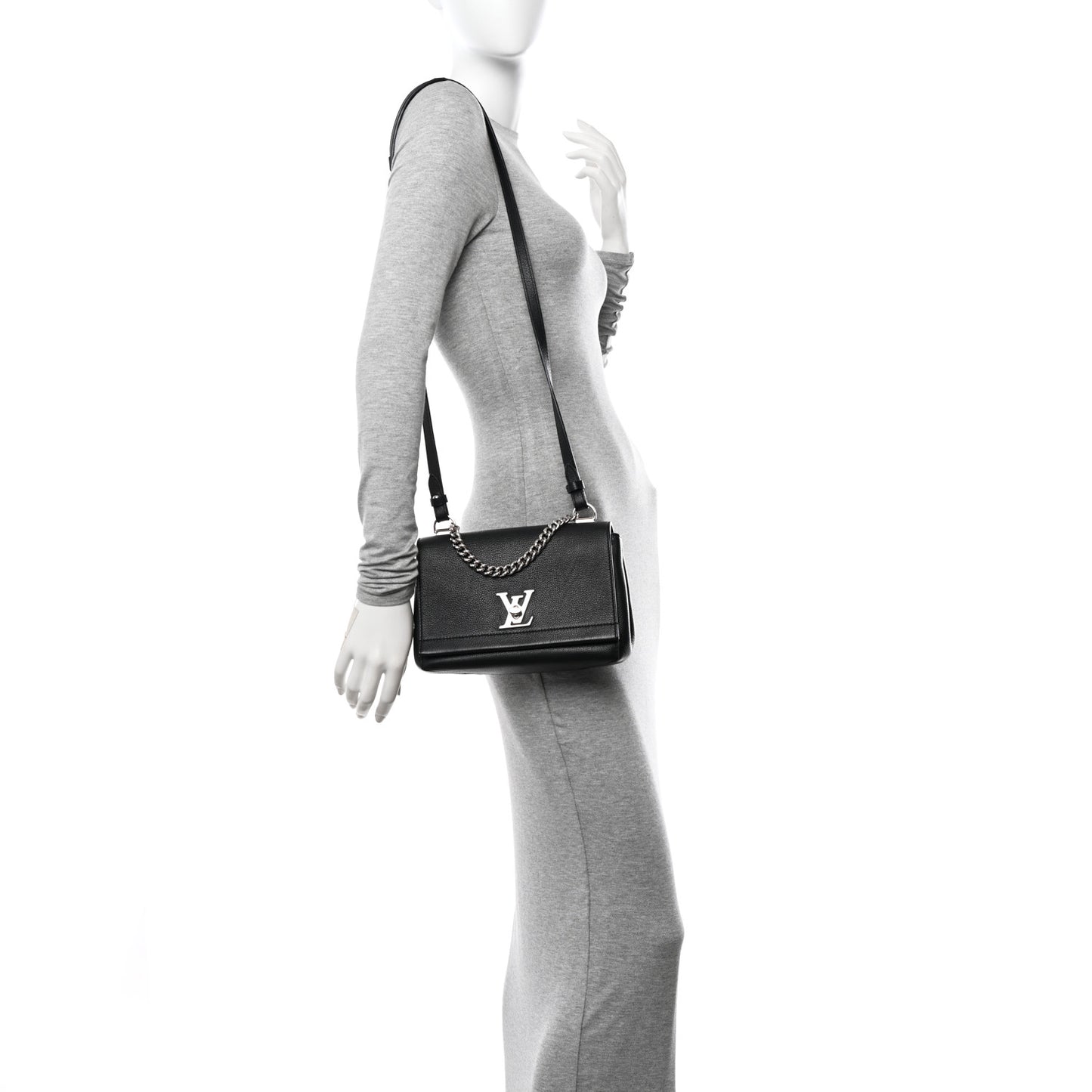Calfskin Lockme II Chain Bag BB Black