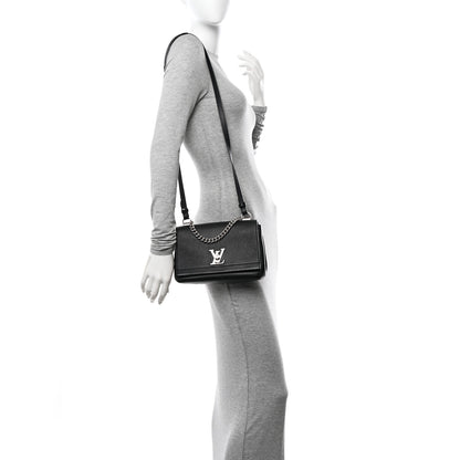 Louis Vuitton Calfskin Lockme II Chain Bag BB Black 2 of 9