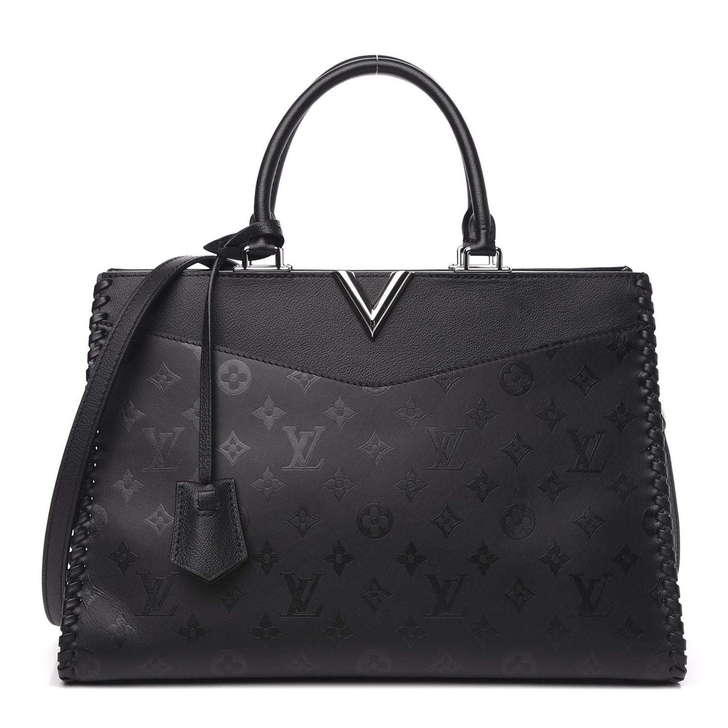 Monogram Cuir Plume Very Zipped Tote Black