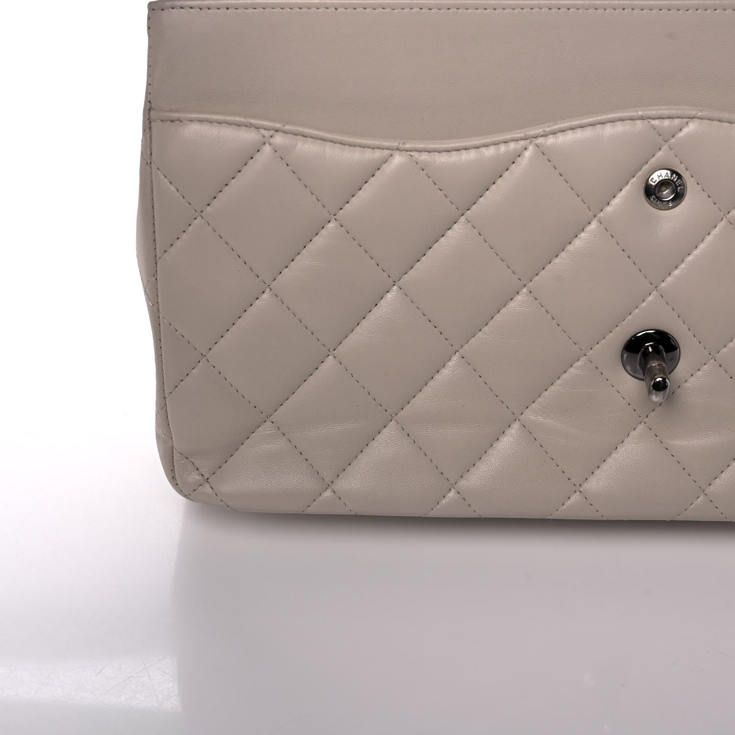 Chanel Lambskin Quilted Jumbo Double Flap Ivory 13 of 15