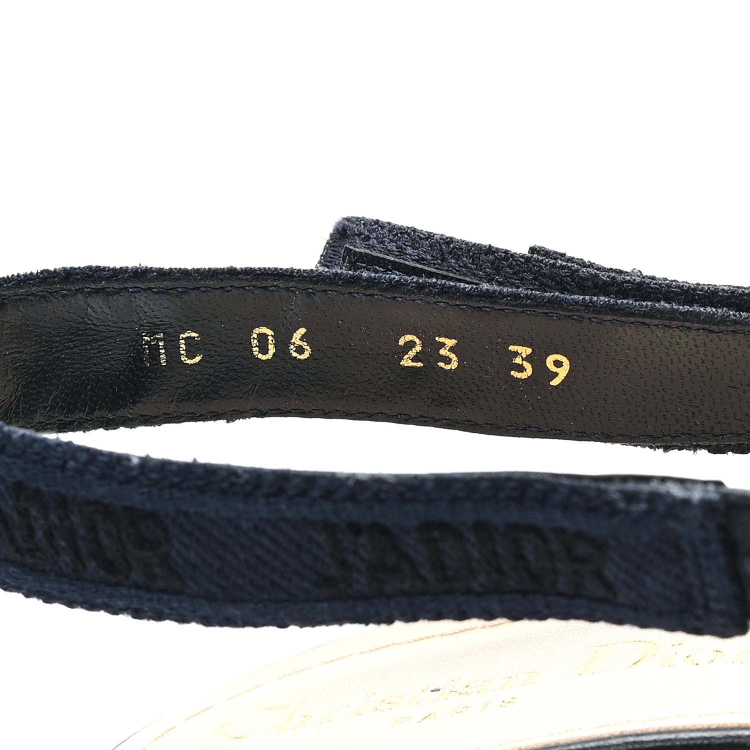 Christian Dior Lace Ribbon Rose Embroidered J'Adior Slingback 65mm Pumps 39 Navy 9 of 9