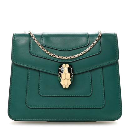 Bulgari Calfskin Small Serpenti Forever Snake Strap Crossbody Bag Emerald Green 1 of 10
