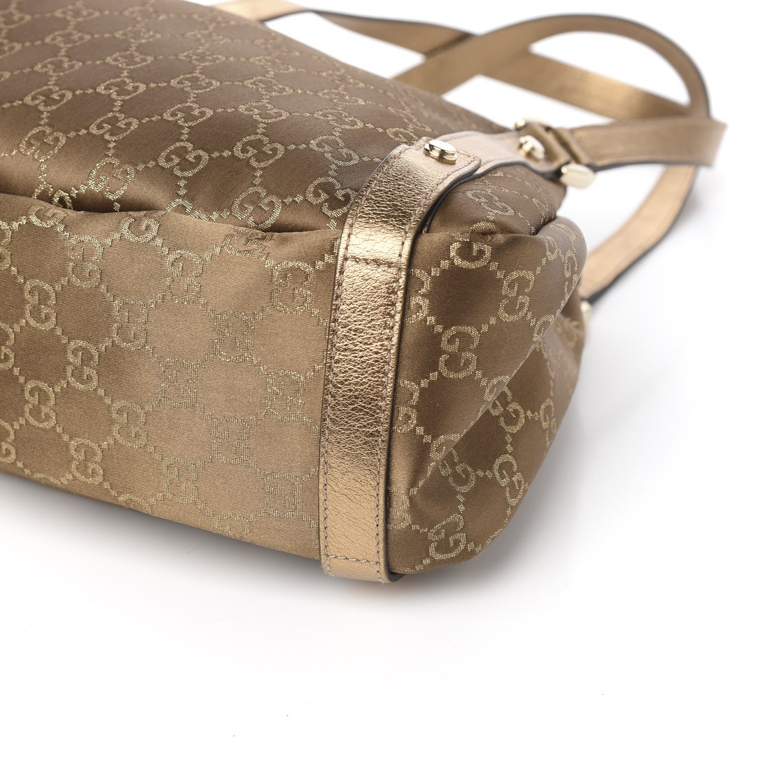 Gucci Satin Monogram Medium Abbey Shoulder Bag Bronze 8 of 9