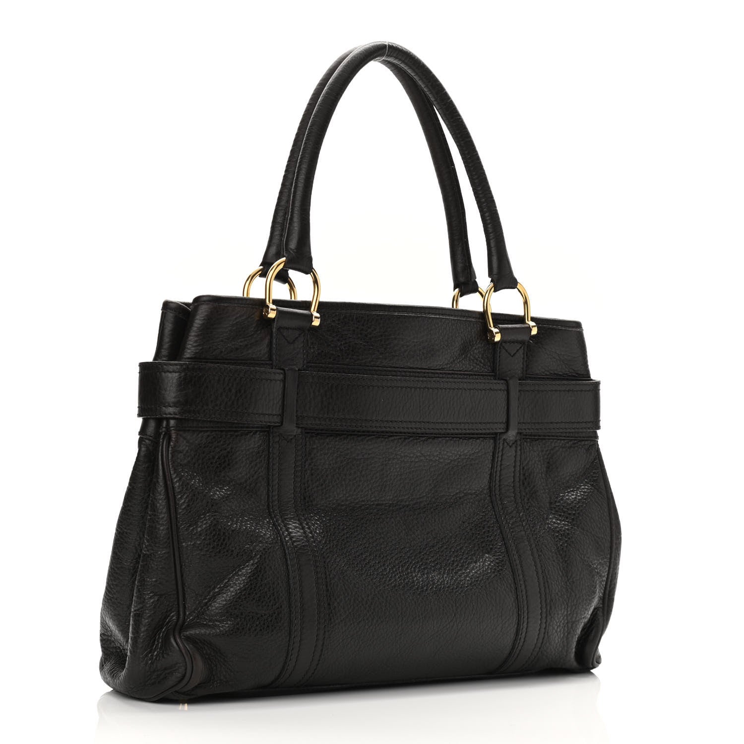 Burberry Calfskin Buckle Tote Dark Brown 3 of 13